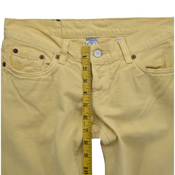 Lucky Brand Maggie Flare Jeans Womens Yellow Cotton Button Fly Denim Size 26 - Picture 8 of 11